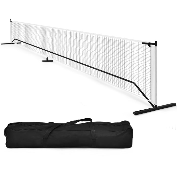COSTWAY 670 x 92cm tragbares Tennisnetz, Pickleball-Netz in offizieller Grösse mit Metallrahmen & Tr