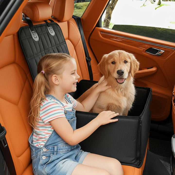 Hunde Autositz Extra Stabiler Wasserdichter Rutschfester Haustierautositz mit 2 Befestigungsgurten f