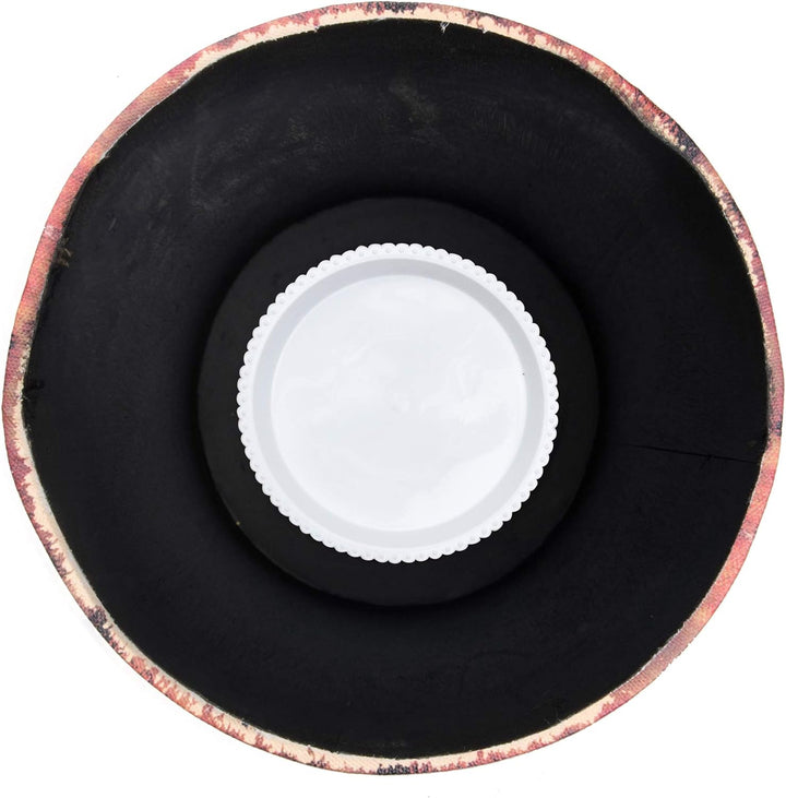 Rebecca Mobili Regenschirm Schirmhalter Leinwand beige rund Life is Riding Retro Flur (Cod. RE4760)