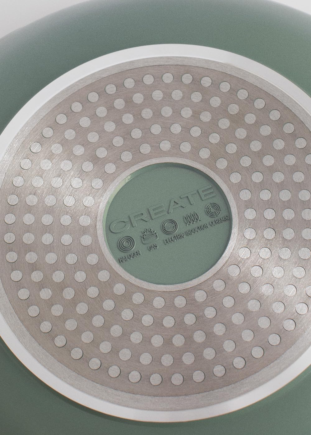 CREATE / WOK STUDIO/Wok aus Aluminiumguss mit Keramikbeschichtung Salbeigrün/Für alle Herdarten geei