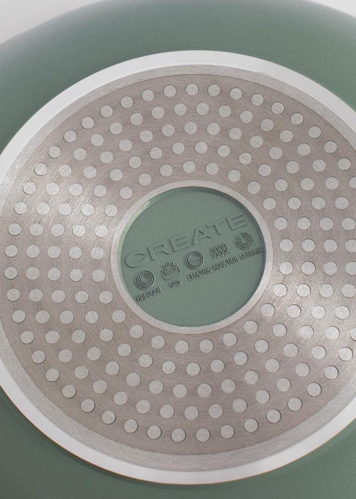 CREATE / WOK STUDIO/Wok aus Aluminiumguss mit Keramikbeschichtung Salbeigrün/Für alle Herdarten geei