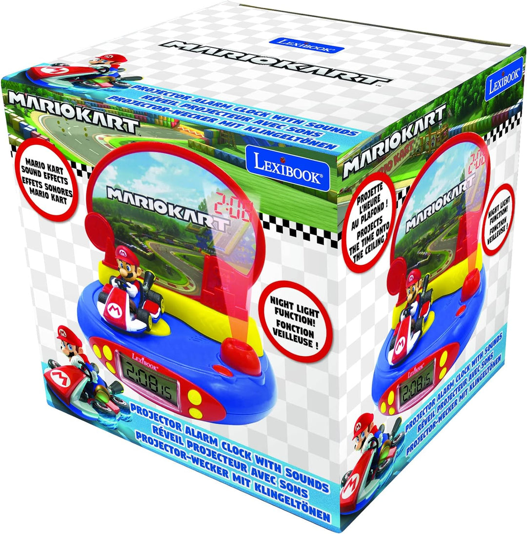 Lexibook RP500NI Mario Kart Nintendo Projektor-Wecker mit Klingeltönen, Eingebautes Nachtlicht, Proj