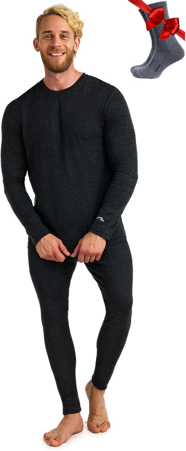 Merino.tech 100% Merino Unterwäsche Herren Set - Leicht, Mittelgewicht, Thermounterwäsche Merinowoll