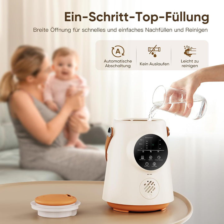 Maxcio 2,5L Luftbefeuchter Kinderzimmer, Cool Mist Humidifier mit 360°Drehbare Düse und Tragegriff,