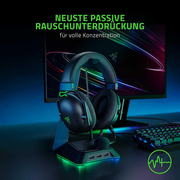 Razer Blackshark V2 - Premium E-Sport-Headset mit USB-Soundkarte (Triforce 50-mm-Treiber, HyperClear