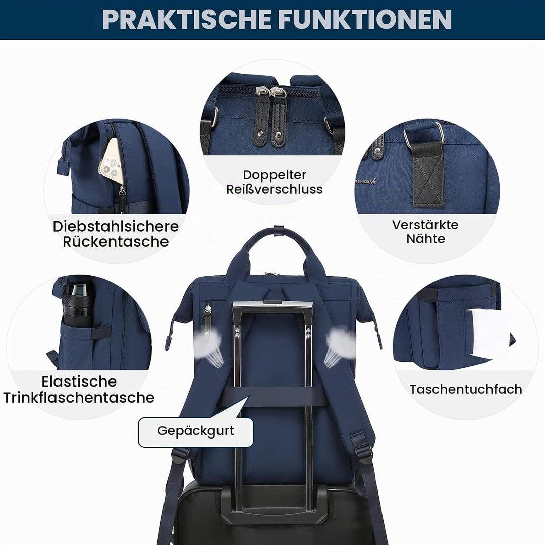 LOVEVOOK Rucksack Damen, Laptop Schulrucksack Mädchen Teenager 15,6 Zoll mit Datenkabel-Beutel, Wass