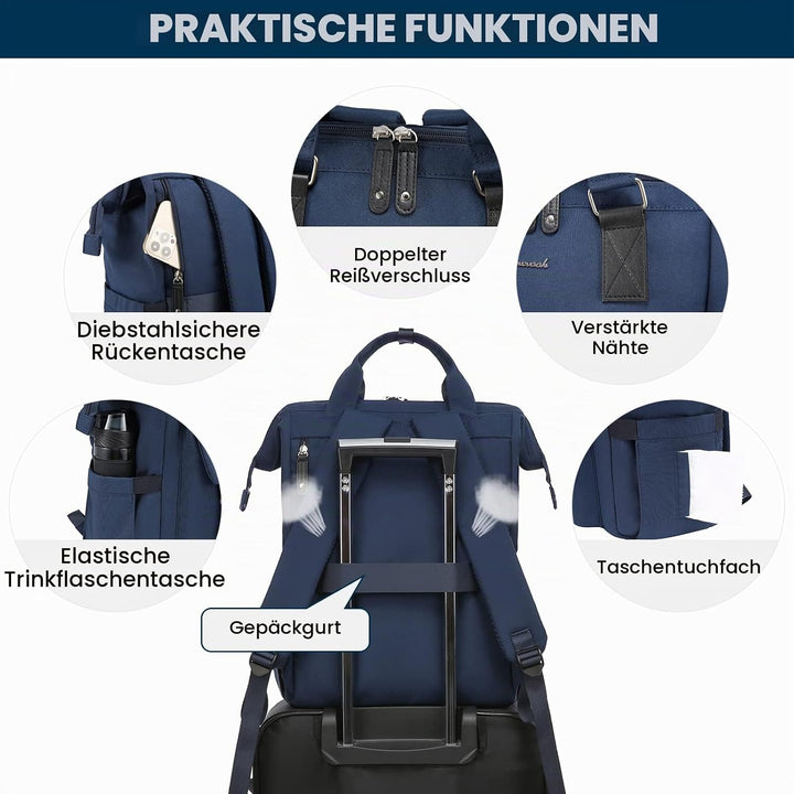 LOVEVOOK Rucksack Damen, Laptop Schulrucksack Mädchen Teenager 15,6 Zoll mit Datenkabel-Beutel, Wass