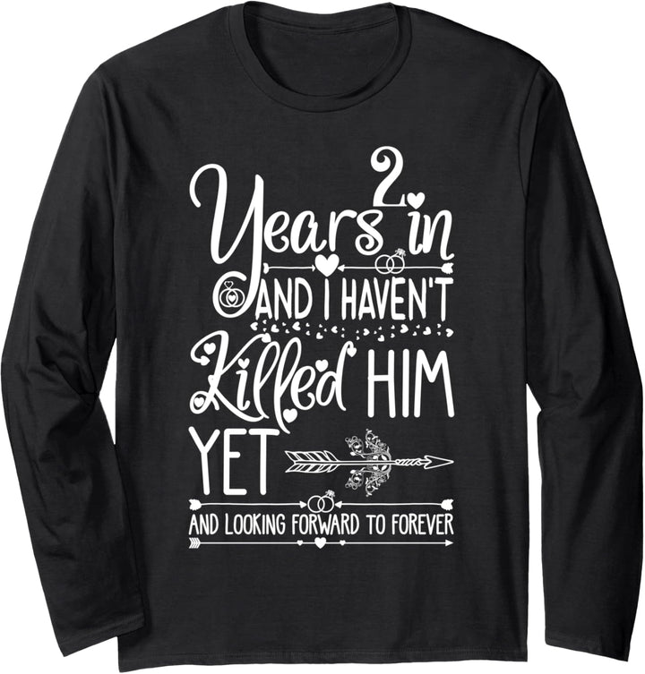 2nd Wedding Anniversary for Her and Wife 2 Years of Marriage Langarmshirt
