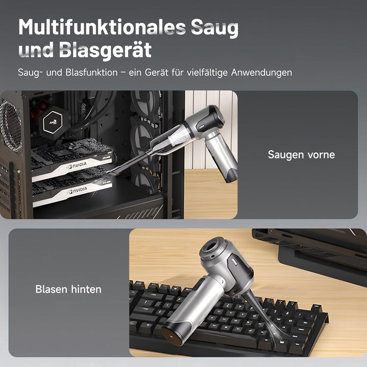 Handstaubsauger - 22000Pa Autostaubsauger mit 3 Stufen Saugstärke & bürstenloser Motor, 8000 U/min e