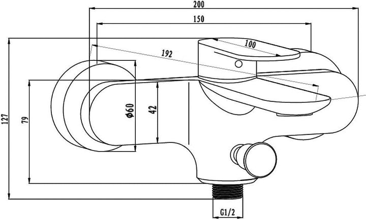 AquaSu 2 78576 1 Einhandmischer Molera für Wanne | Chrom | Wasserhahn | Einhebelmischer | Badewannen