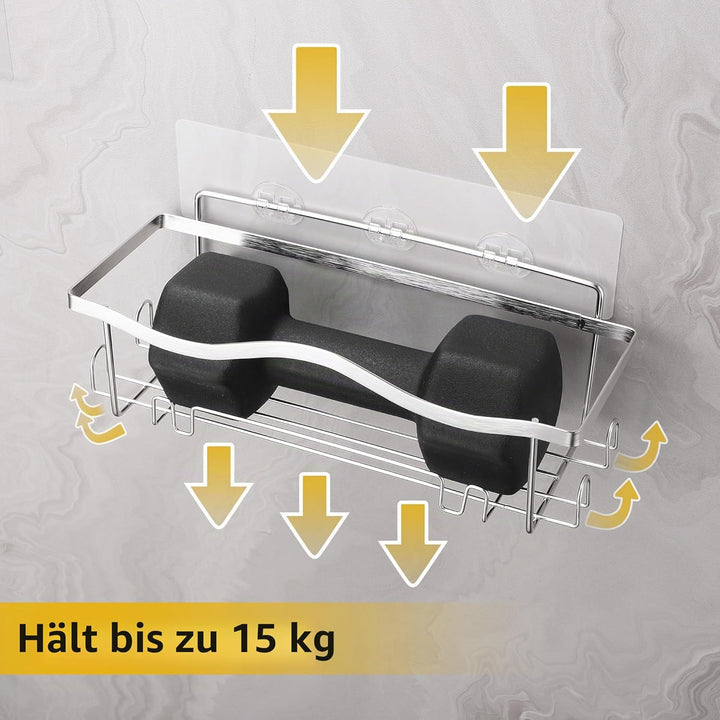 ALOCEO Duschablage ohne Bohren 3 Stück, Rostfrei Dusch Organizer, Shampoo Halterung für Dusche, Silb