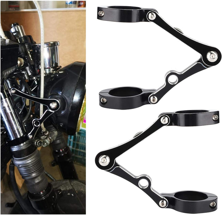Tomantery Gabelrohr Motorrad Scheinwerferhalterung Silber Einstellbar für Motorrad Motorradzubehör(b
