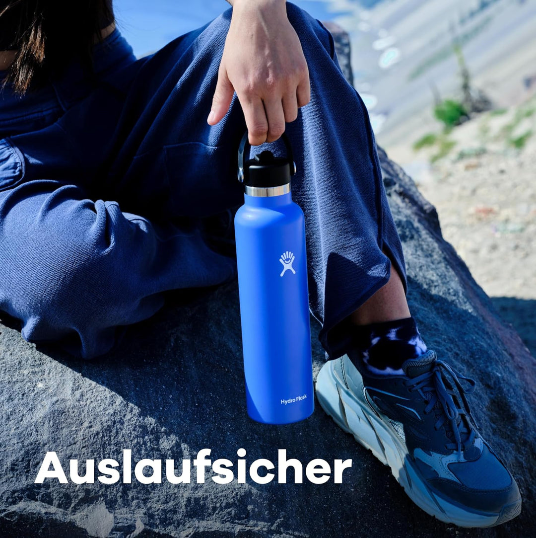 Hydro Flask - Standard Mouth - Trinkflasche 621ml (21oz) mit Strohdeckel - Vakuumisolierte, Wiederve
