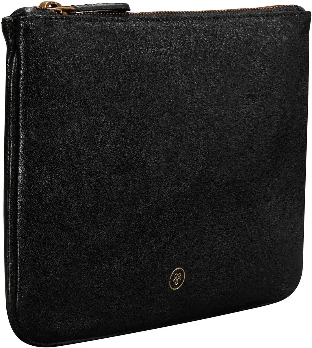Maxwell-Scott Damen Leder Make-Up Beutel in Schwarz - Zeta, Schwarz