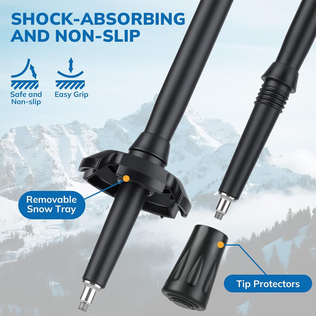 Wanderstöcke, Faltbare Trekkingstöck, Walking Stock aus 7075 Aluminium Ultraleicht, Praktisch zu Ver