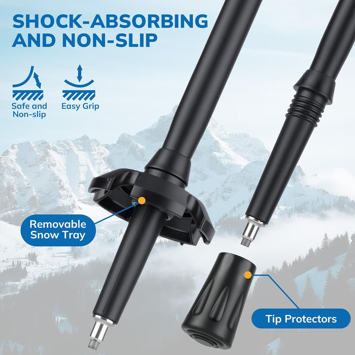 Wanderstöcke, Faltbare Trekkingstöck, Walking Stock aus 7075 Aluminium Ultraleicht, Praktisch zu Ver