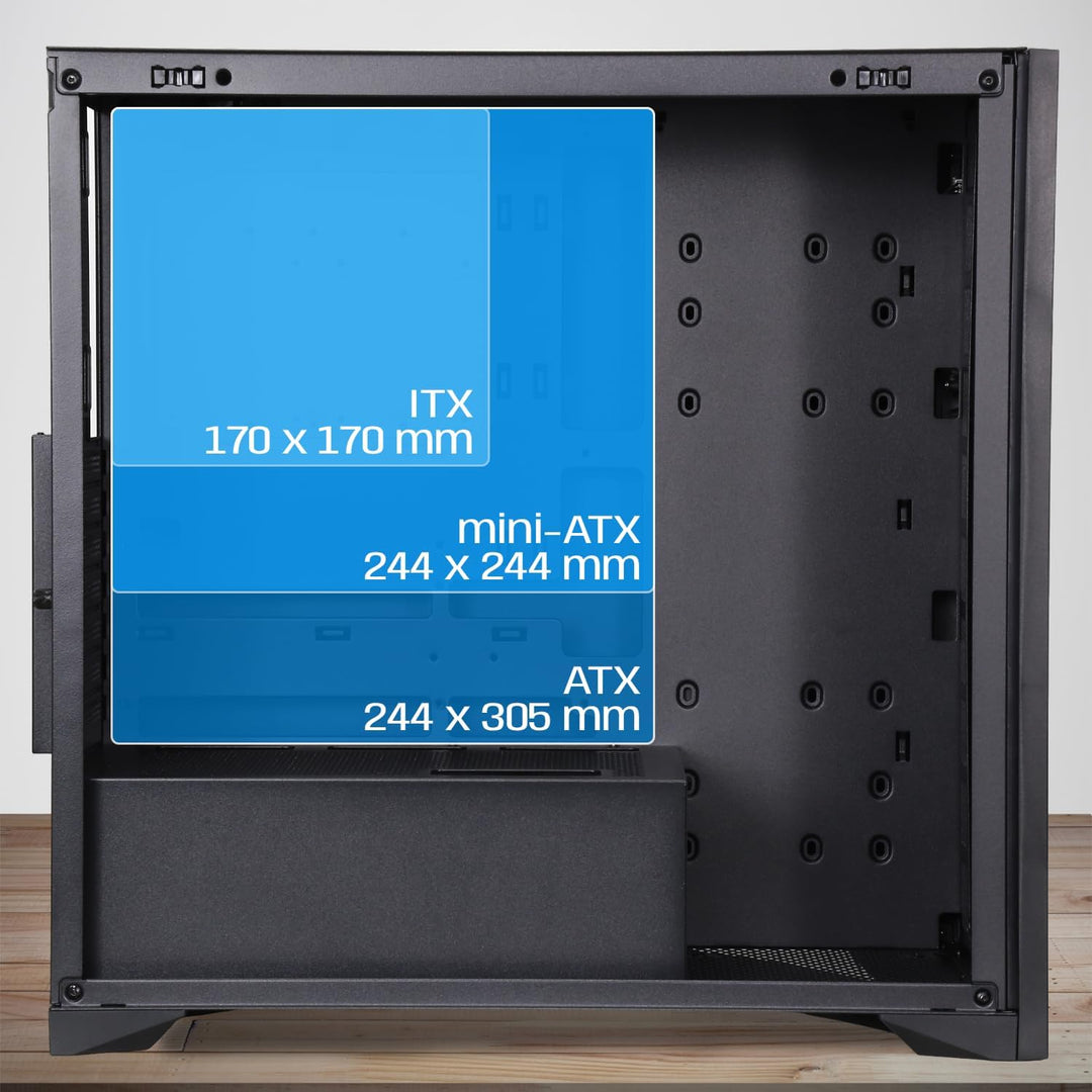 NEWWAY - 2024 Nieuw - NW1 PC-behuizing met houten voorkant - Midtower compatibel met ATX/Micro-ATX/ITX - Type C USB - Inclusief ventilatoren 3x140MM PWM - Zijpaneel Getemperd glas (wit NEWWAY - 2024 Nieuw - NW1 PC-behuizing met houten voorkant - Midtower compatibel met ATX/Micro-ATX/ITX - Type C USB - Inclusief ventilatoren 3x140MM PWM - Zijpaneel Getemperd glas (wit
