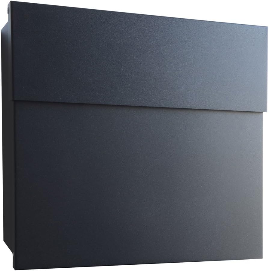 Radius Design Briefkasten Letterman 4 schwarz (RAL 9005) mit verdecktem Schloss, moderner Wandbriefk