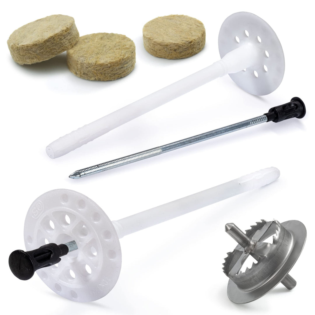 STRÜBER WDVS SET (Ø10x120mm Dämmstoffdübel mit Metalldorn 400St + Mineralwolle Rondelle 400St + Meta