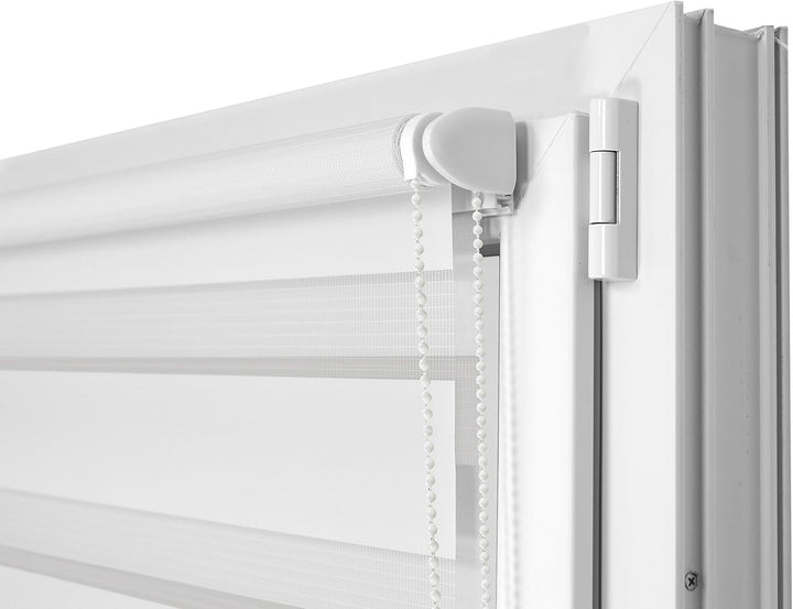 Doppelrollo in 4 Farben & in 8 Grössen - mit Klemmfixierung am Fensterahmen und fest montierter Träg