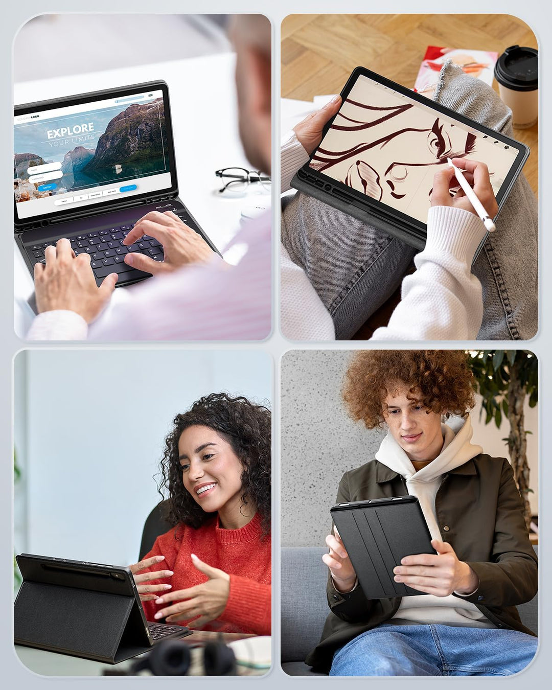 für iPad Pro 11 Zoll (4, 3, 2, 1 Generation-2022/2021/2020/2018) Hülle mit kabellose Bluetooth Deuts