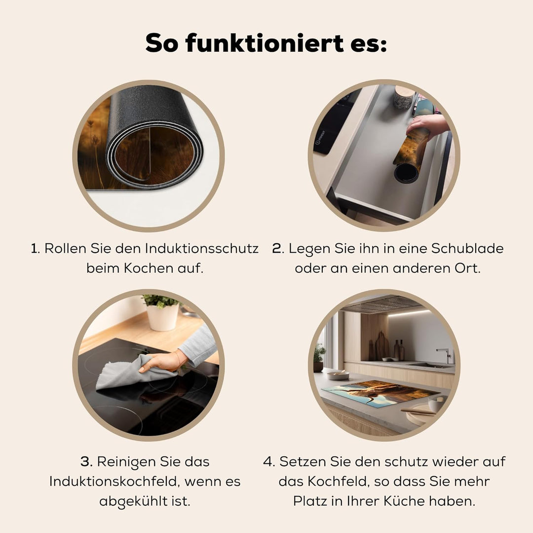 KitchenYeah© Herdabdeckplatte 75x52 cm Einteilig Ceranfeld Abdeckplatte für Induktionsschutz Ceranfe