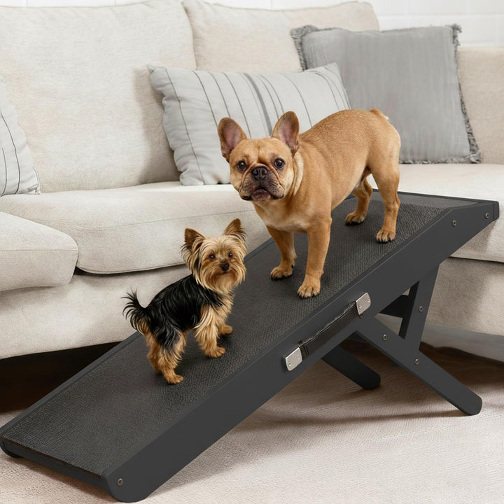 Hunderampe - Hundetreppe für kleine Hunde und grosse Hunde - Einstellbar 18-53 cm - Für Bett Sofa -
