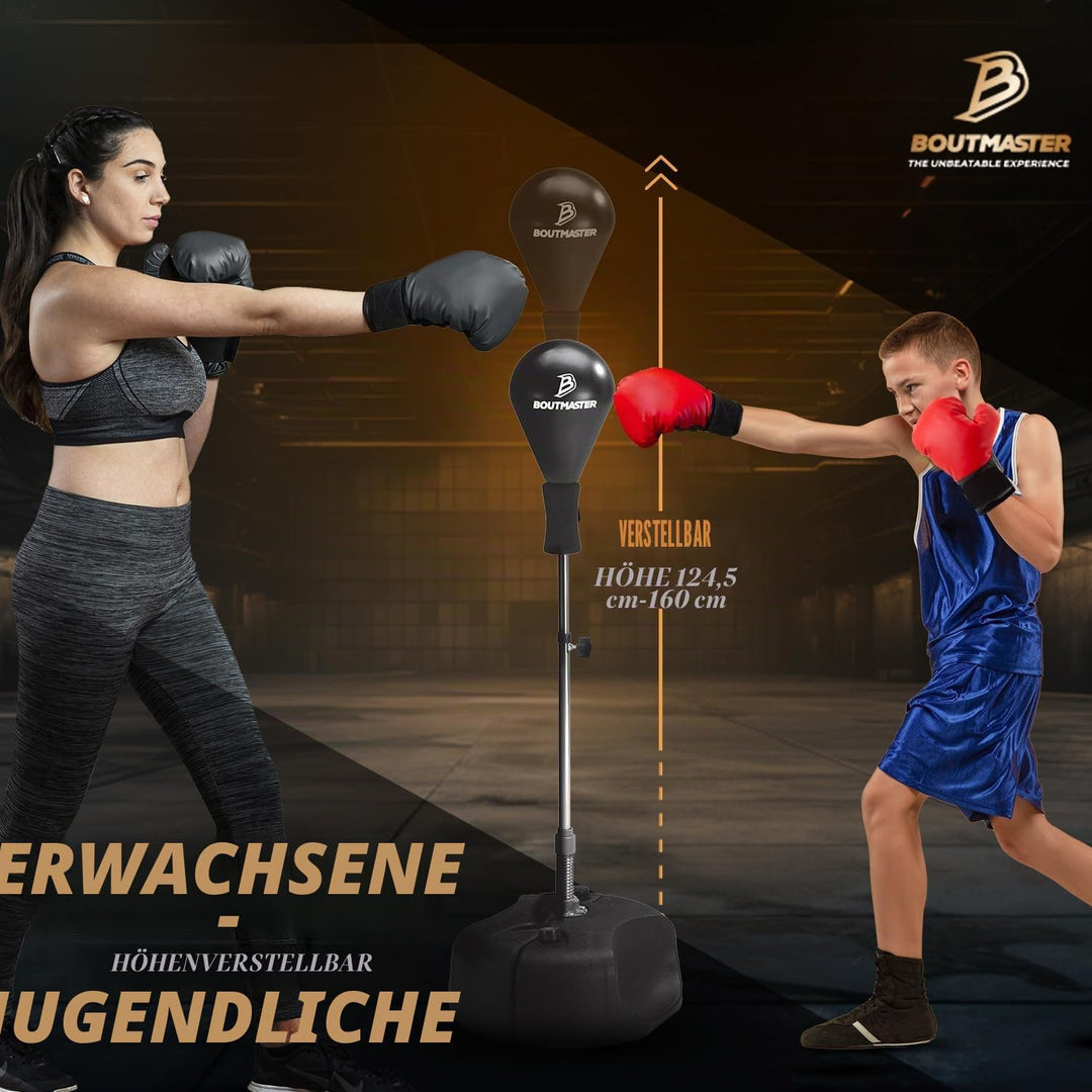 Punching Bag with Stand, Boxing Bag for Teens & Adults - Height Adjustable - Speed Bag for Training,