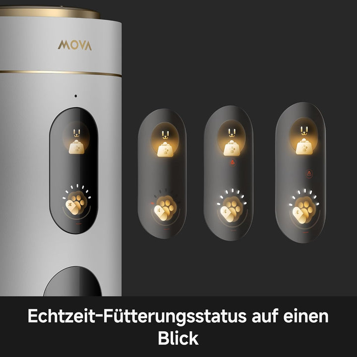 MOVA NutriPal 10 Ultra-Futterautomat mit separatem 7-Tage-Futterbehälter, 1080P HD-Weitwinkelkamera,