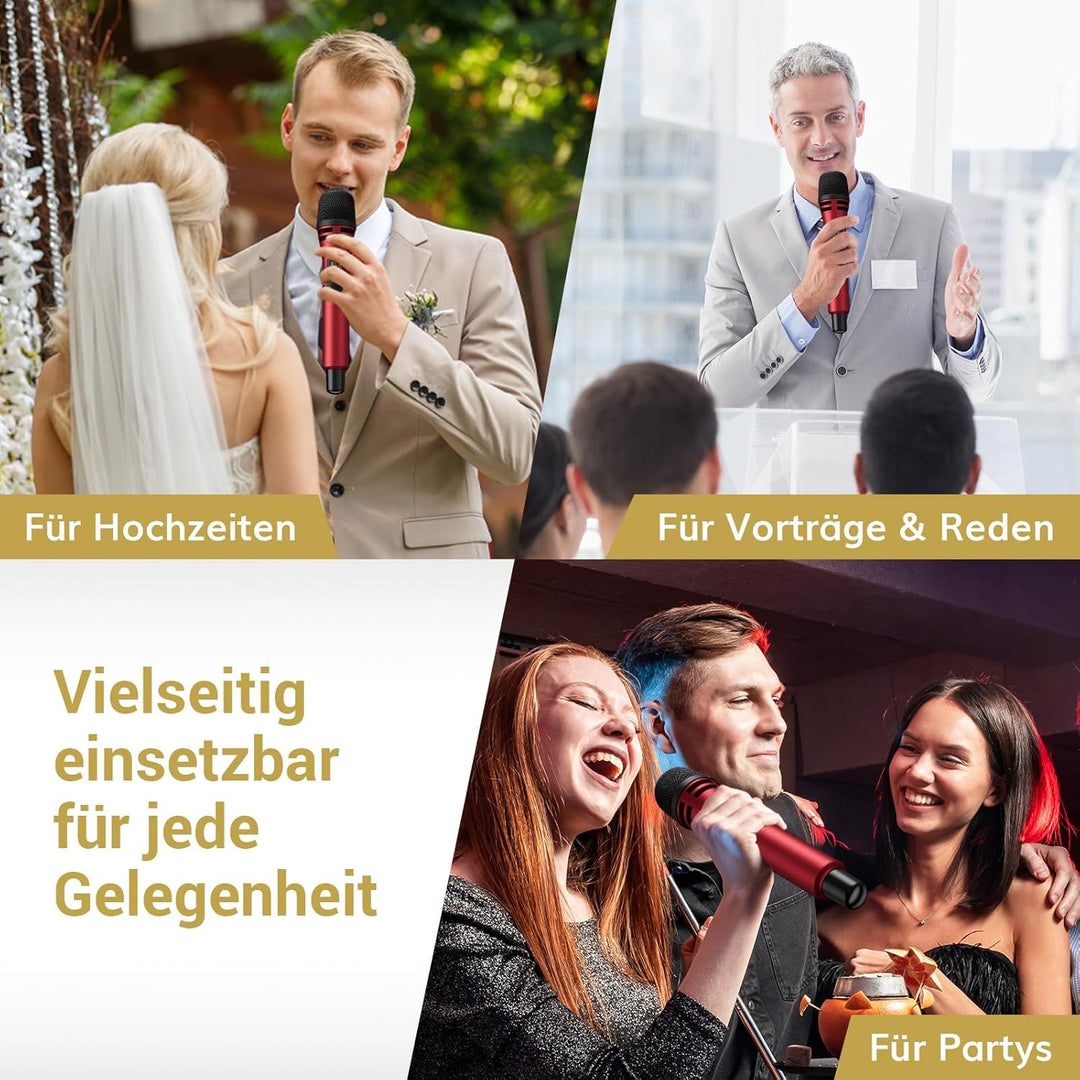 TONOR Dual Funkmikrofonen System kabellos, drahtloses Karaoke Mikrofon Set Wireless Microphone Handm