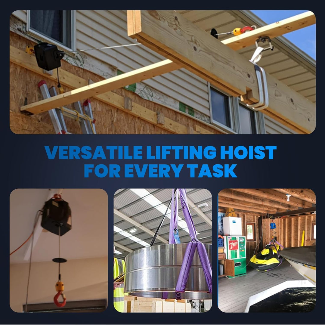 NEWTRY 3 in 1 Elektrische Seilwinde 500KG/1100lb Drahtlose Fernbedienung 7.6m/25ft 1500W Elektrische