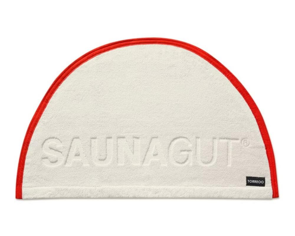 Sauna Wedeltuch Torreoo Elfenbein-rot