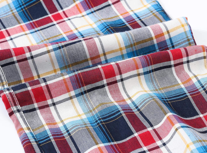 MoFiz Herren Pyjamahose Warm Lang Baumwolle Weich Schlafanzughose Kariert Winter Nachtwäsche Freizei