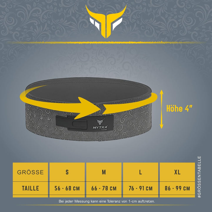 Mytra Fusion gewichthebergürtel weisse Schnalle Lifting Belt for Fitnessstudio, Fitness, Training, g
