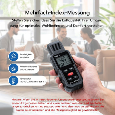 Mcbazel 3-in-1 Luftqualitätsmonitor, CO2-Detektor, Temperatur- und Feuchtigkeitsmesser, CO₂-Infrarot