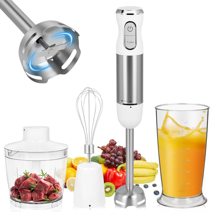 4 in 1 Stabmixer Elektrischer,1000W,Elektrische Stabmixer set,weiss