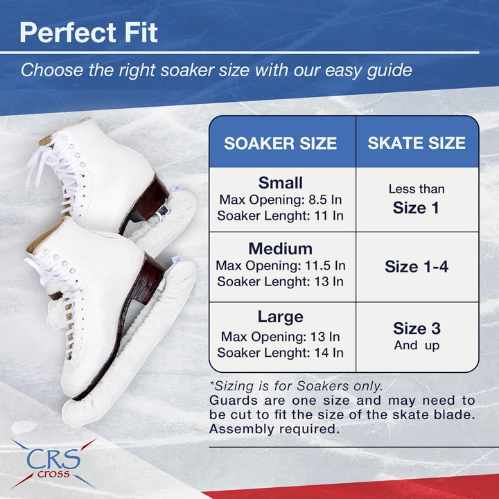 CRS Cross Skate Guards, Soakers and Towel Gift Set - Ice Skating Guards and Soft Skate Blade Covers