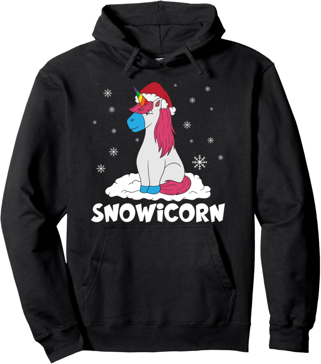 Einhorn Schneemann Snownicorn Xmas Weihnachtsgeschenke Pullover Hoodie