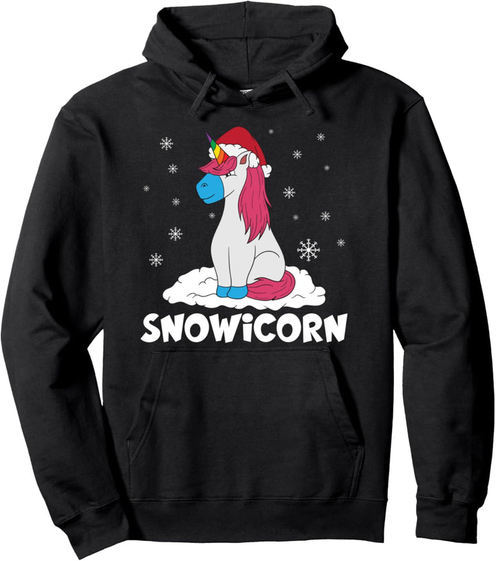 Einhorn Schneemann Snownicorn Xmas Weihnachtsgeschenke Pullover Hoodie