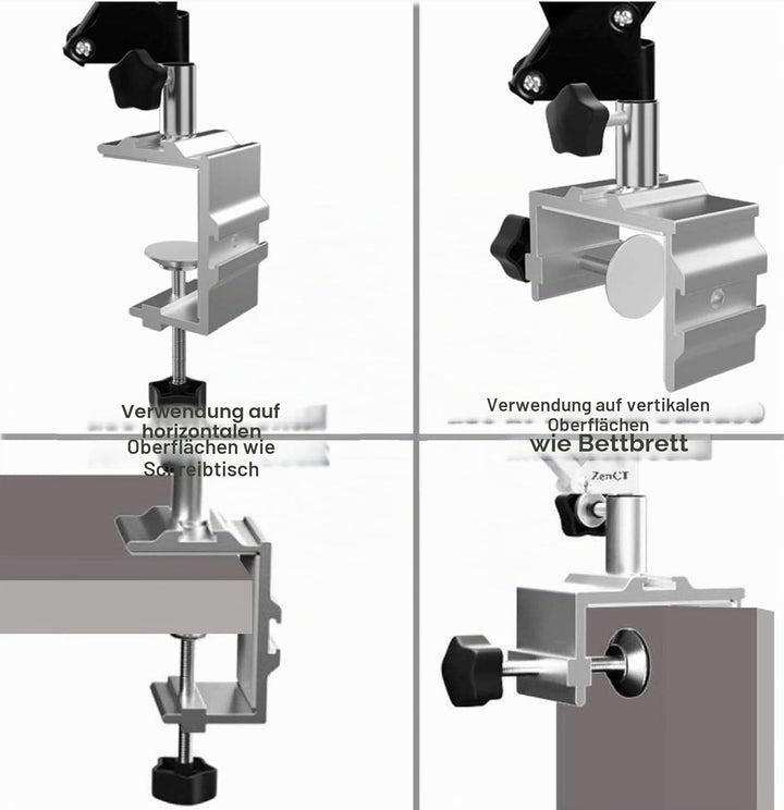 ZenCT Tablet-Halterung, Handy-Ständer, Bett-Halterung mit verstellbarem Metallarm, kompatibel mit iP