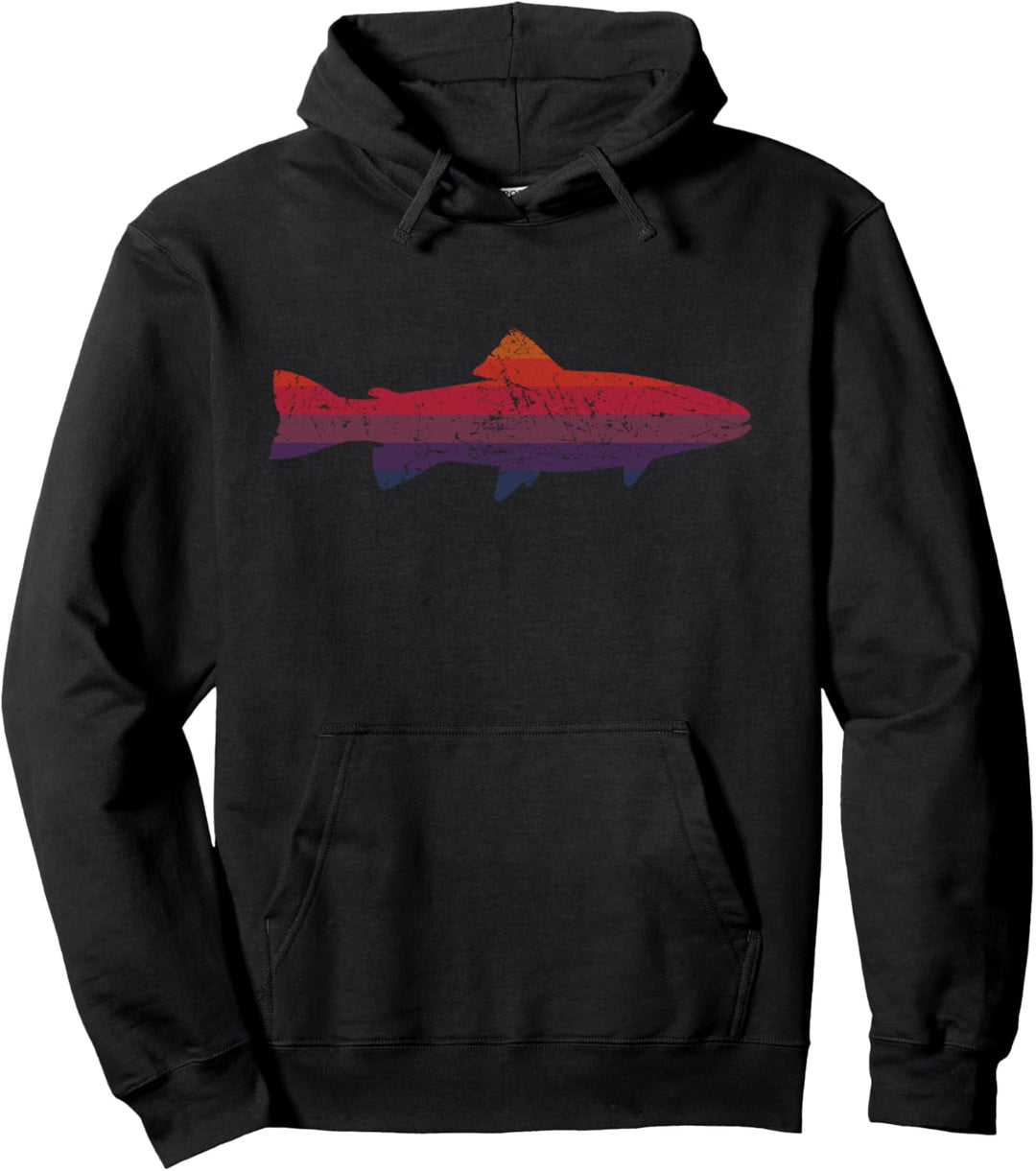Fishing Nature Fischer Fliegenfischen Braun Forelle Pullover Hoodie