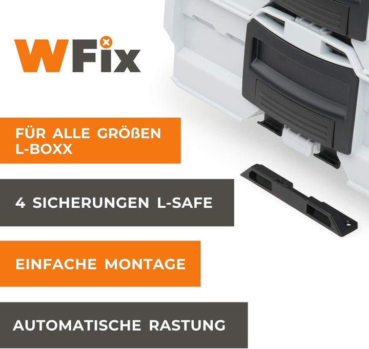 WFix Sortimo L-BOXX Halter für Bosch Sortimo | L-SAFE Sicherheitsbefestigungen | Passend für alle Bo