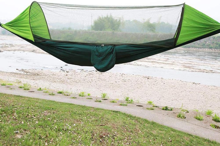 Doppel-Camping-Hängematte mit Moskito-Zelt, 290 x 140 cm, tragbar, leicht, Nylon, Fallschirmspringer