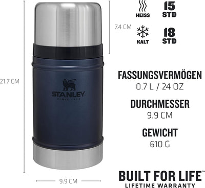 Stanley Classic Legendary Warmhaltebehälter Essen 709 ml - Hält 12 Stunden Heiss oder 18 Stunden Kal