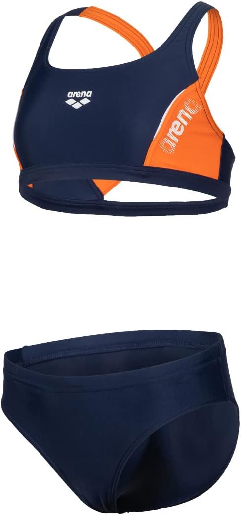 ARENA Mädchen G Thrice Jr Two Pieces R Bikini 152 Navy-mango-white, 152 Navy-mango-white