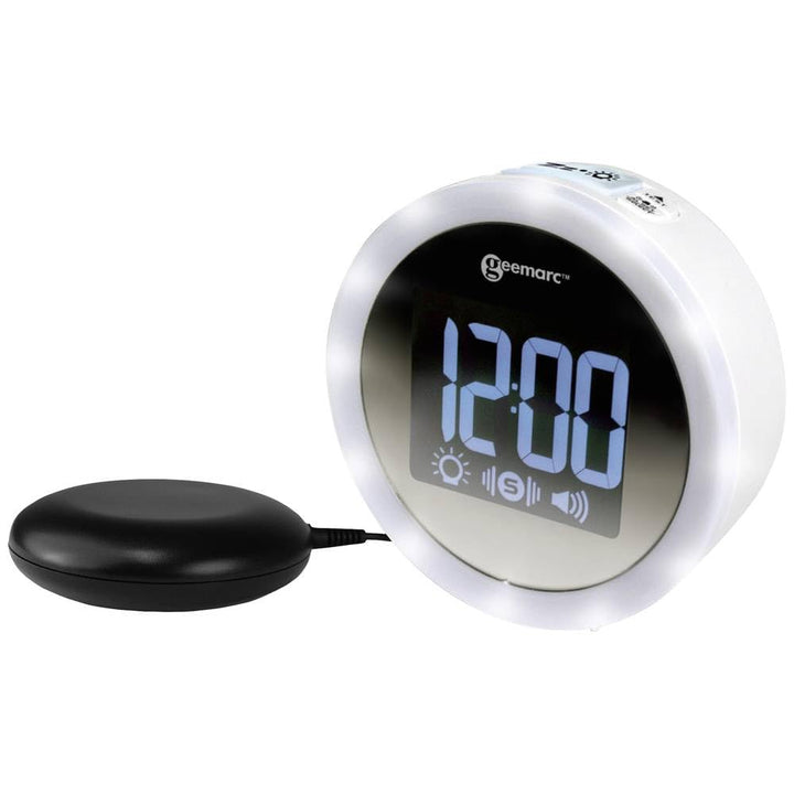 Wecker mit 95dB lautem Alarm, Blitzlicht und Vibrationskissen - Geemarc Wake &