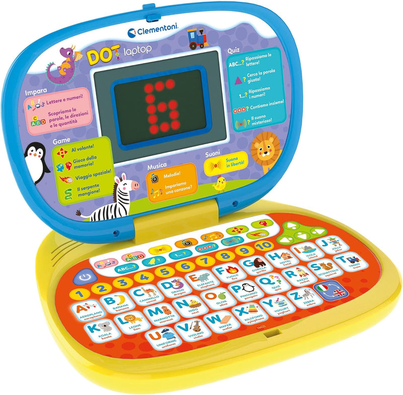 Clementoni Kid DOT 16425 Elektronisches Sprechendes Lernspiel, Computer, Laptop 3 Jahre, Technologie