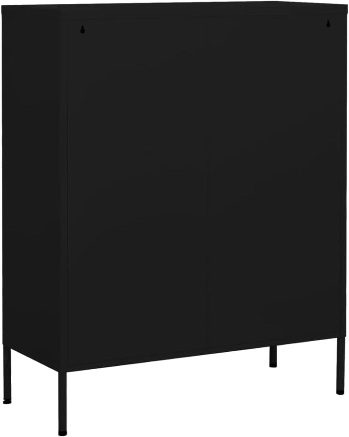 Aufbewahrungsschrank aus Metall mit 2 Schubladen, Aktenschrank mit 2 Türen und Regalen, 80x35x102cm