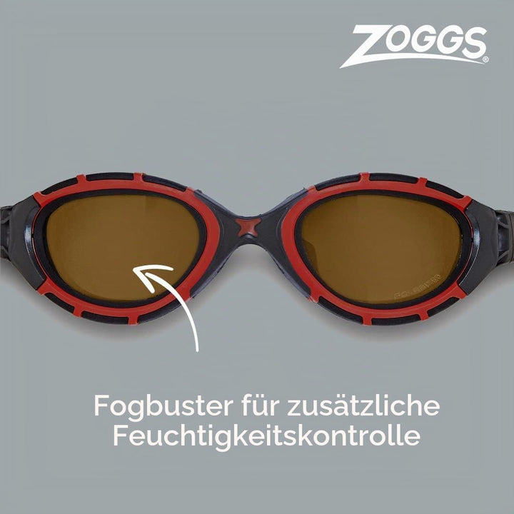 Zoggs Predator Flex Polarized Ultra-Smaller Fit Schwimmbrillen S Red / Black / Copper Polarized, S R
