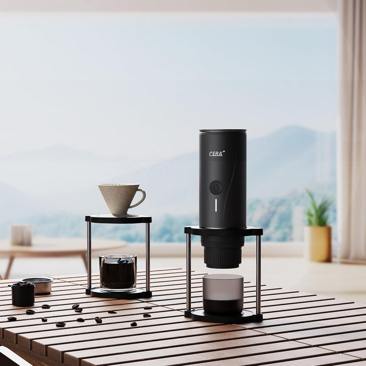 CERA+ Kaffeeständer mit schwerer Basis,tragbar für Espresso&Pour Over,Rutschfester klappbarer Drippe